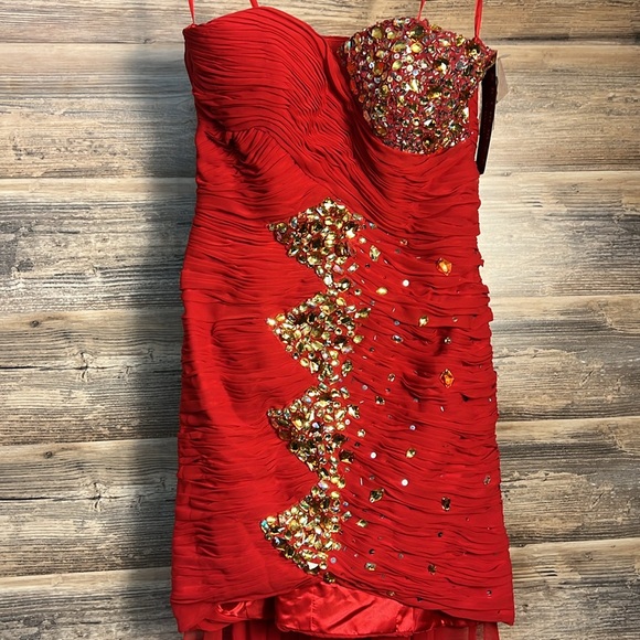 Bari Jay Red Convertible Prom Dress Size 0 NWT - Picture 5 of 7